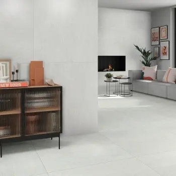 Dama Light Grey Stone Effect Large Matt Porcelain Tile 99.5x99.5cm
