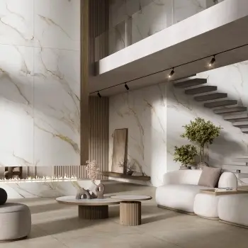 Lumiere Golden Grey Marble Effect Large Matt Porcelain Slab 280x120cm