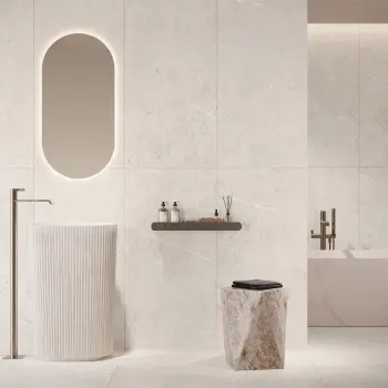 Unika White Stone Effect Large Matt Porcelain Tile 120x60cm