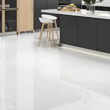 Flat White Gloss Porcelain Tile 60x60cm