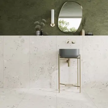 Ura White Terrazzo Effect Large Matt Porcelain Tile 120x60cm