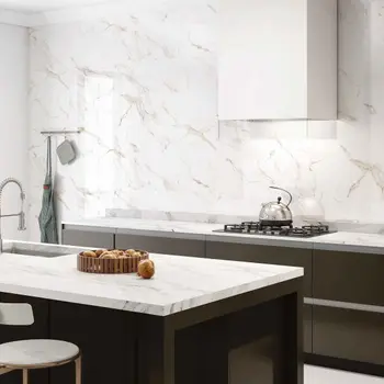 Carrara Gold Marble Effect Gloss Ceramic Tile 55x33cm