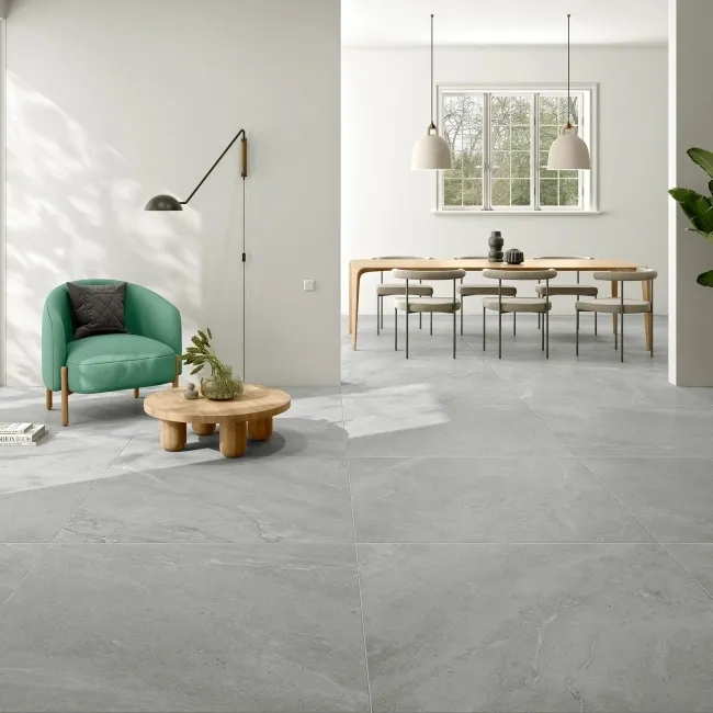 Ecchio Perla Stone Effect Large Matt Porcelain Tile 90x90cm