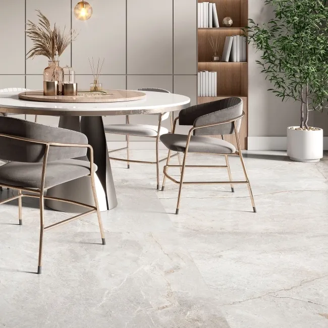 Toscana Perla Stone Effect Large Matt Porcelain Tile 100x100cm