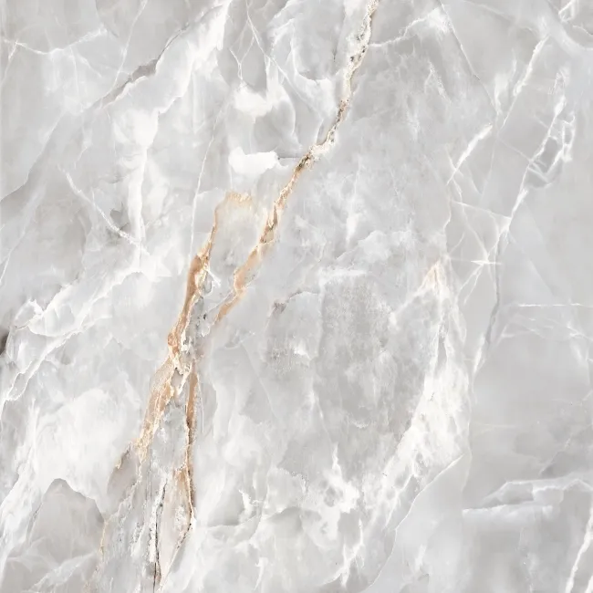 Fame Grey Onyx Marble Effect Large Satin Porcelain Tile 120x120cm