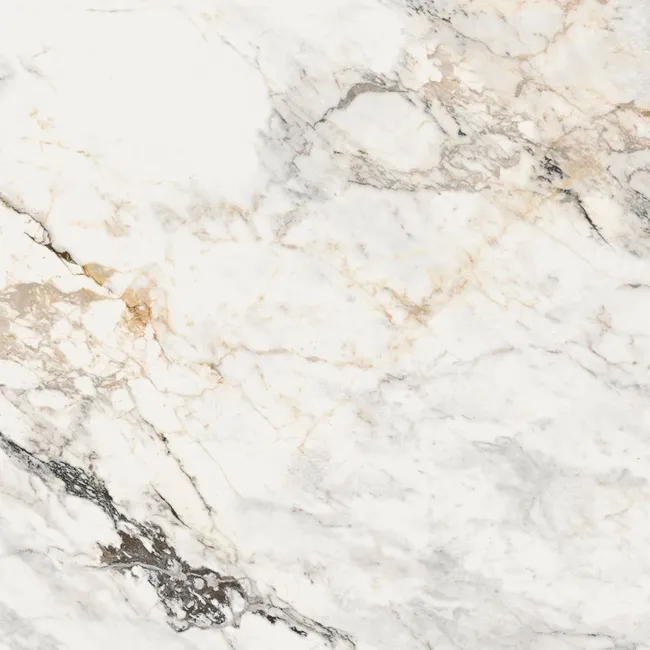Paonazzetto White Marble Effect Italian Large Polished Porcelain Floor Tile 120x120cm