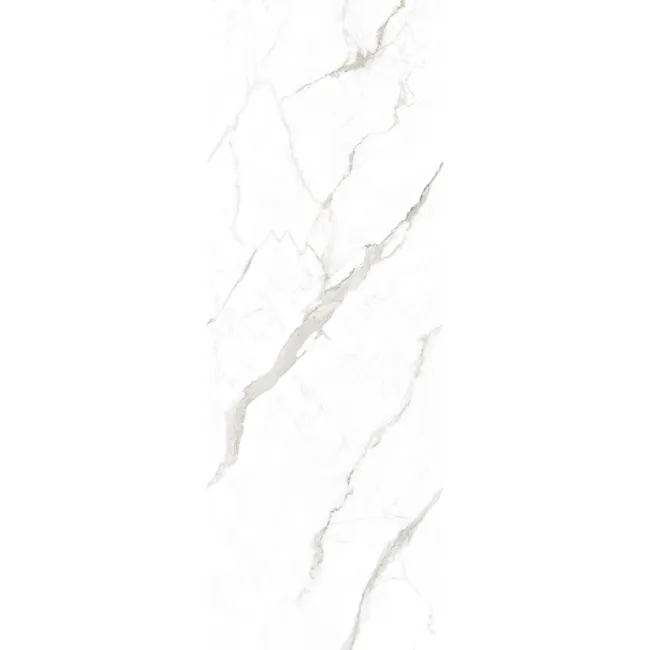 Lumier White Marble Effect Glitter Large Polished Porcelain Slab 275x100cm