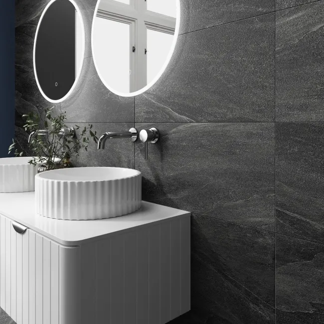 Alpen Graphite Slate Effect Matt Italian Porcelain Tile 60x30cm