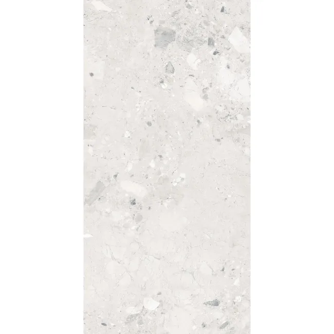 Ura White Terrazzo Effect Large Matt Porcelain Tile 120x60cm