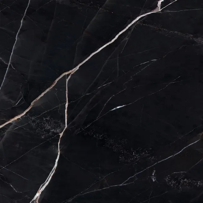 Sublime Black Marble Effect Matt Porcelain Tiles 100x100cm