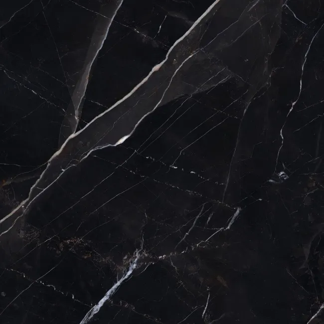 Sublime Black Marble Effect Matt Porcelain Tiles 100x100cm