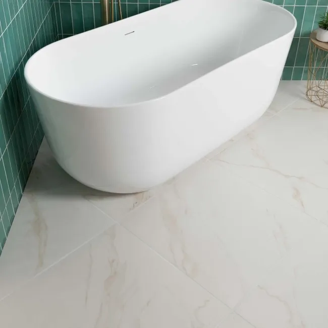 Carrara Gold Matt Marble Effect Porcelain Tile 60.5x60.5cm