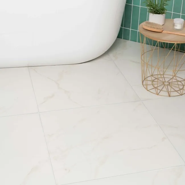 Carrara Gold Matt Marble Effect Porcelain Tile 60.5x60.5cm