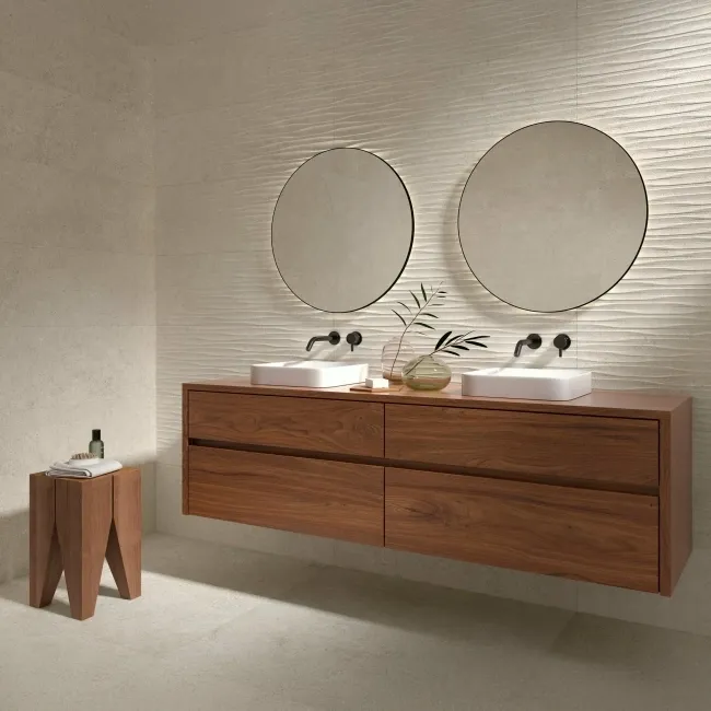 Cluny Sand Decor Stone Effect Matt Ceramic Wall Tile 100x33.3cm