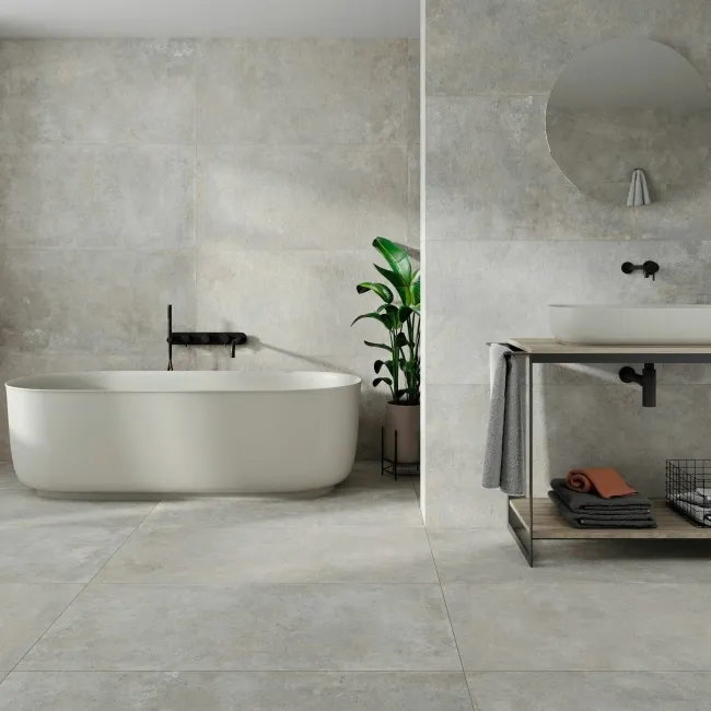 Crassana Grey Concrete Effect Large Anti Slip Porcelain Tile 120x59.5cm