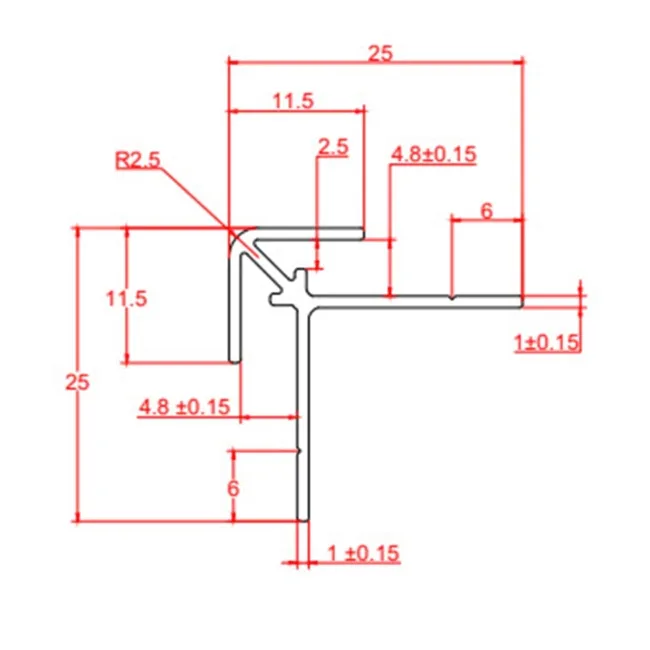 4.5mm TrueTouch Brushed Matt Silver External Corner Trim