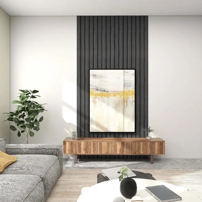 Trepanel® Noir Black Wide Slat Acoustic Wood Wall Panels