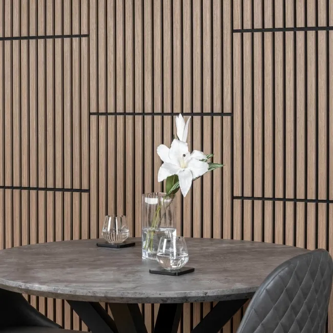 Trepanel® Smoked Oak Square Acoustic Wood Wall Panels