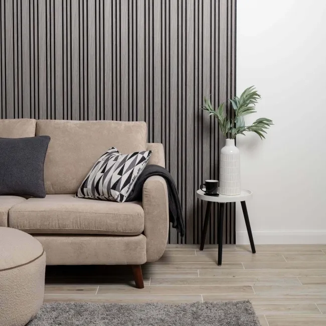 Trepanel Design® Silver on Dark Grey Felt Multi-Width Acoustic Wall Panels