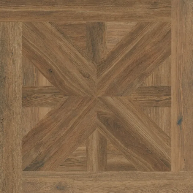 Volte Walnut Woven Wood Effect Large Matt Porcelain Floor Tile 75x75cm