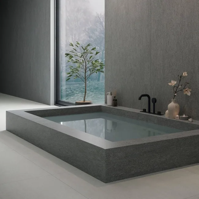 Dama Graphite Stone Effect Matt Large Porcelain Slab 280x120cm