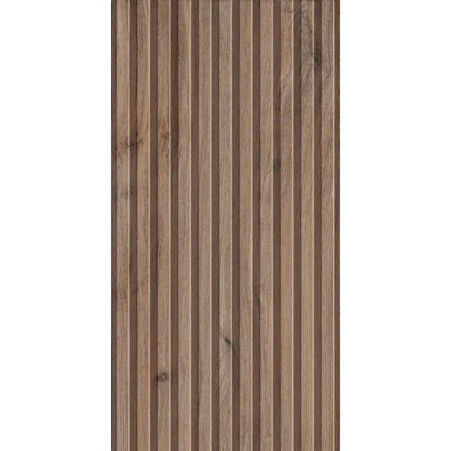 Dakaris Dark Oak Slatted Wood Effect Large Matt Porcelain Tile 120x60cm