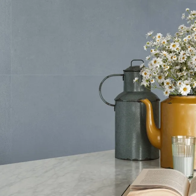 Retina Blue Concrete Effect Italian Large Matt Porcelain Tile 120x60cm