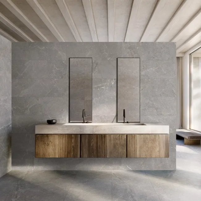 Alchemy Iron Grey Marble Effect Matt Ceramic Wall Tile 100x33.3cm