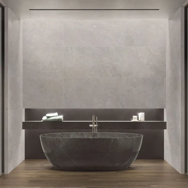 Linen Beige Travertine Effect Large Anti Slip Porcelain Tile 120x60cm