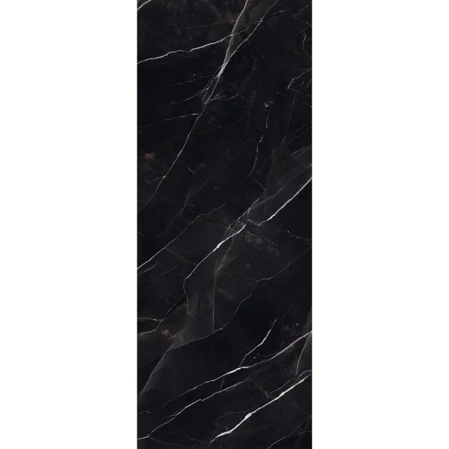 Sublime Black Marble Effect Large Polished Porcelain Slab 275x100cm