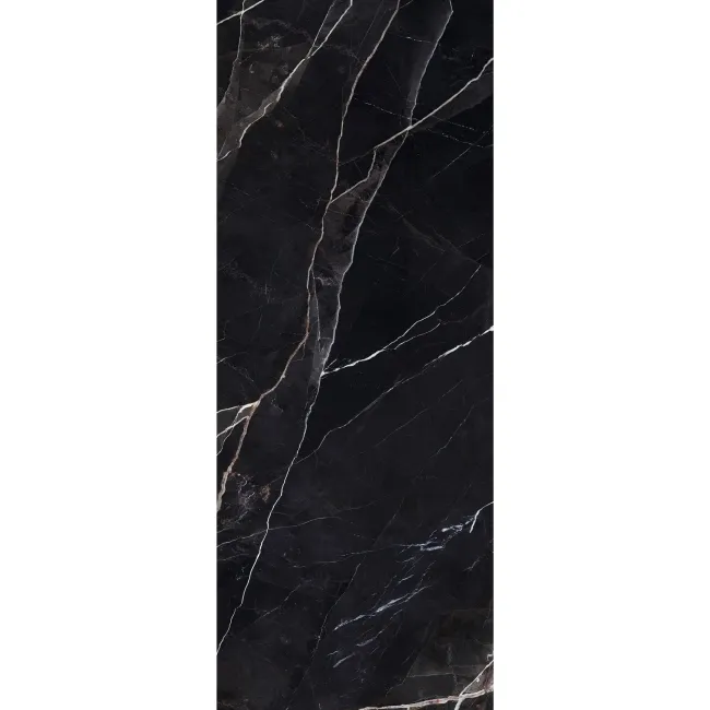 Sublime Black Marble Effect Large Polished Porcelain Slab 275x100cm