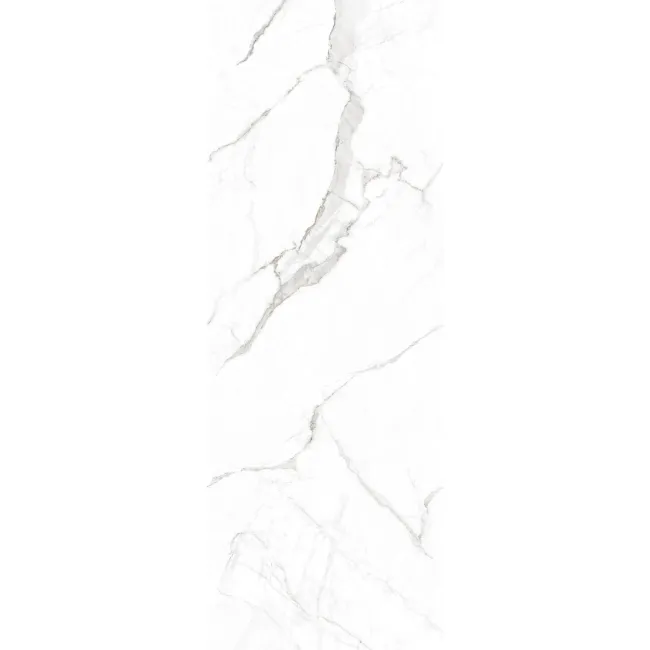Lumier White Marble Effect Glitter Large Polished Porcelain Slab 275x100cm