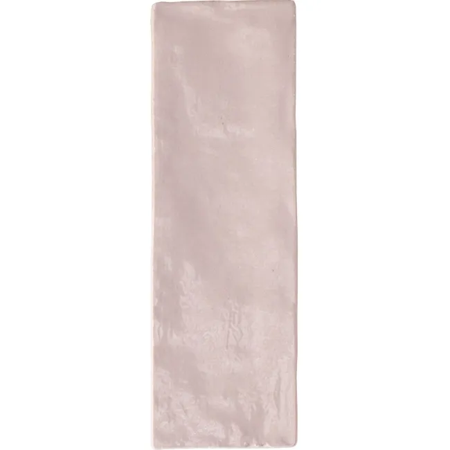 Riad Pink Brick Effect Gloss Ceramic Wall Tile 20x6.5cm