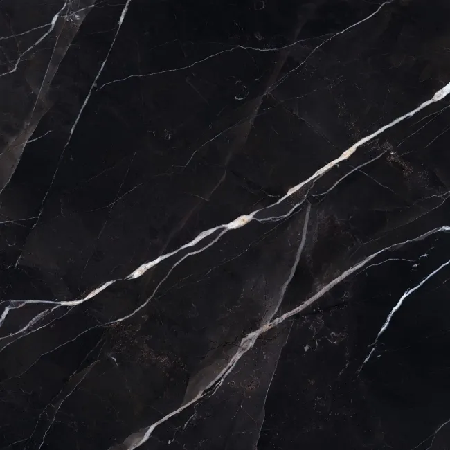 Sublime Black Marble Effect Matt Porcelain Tiles 100x100cm