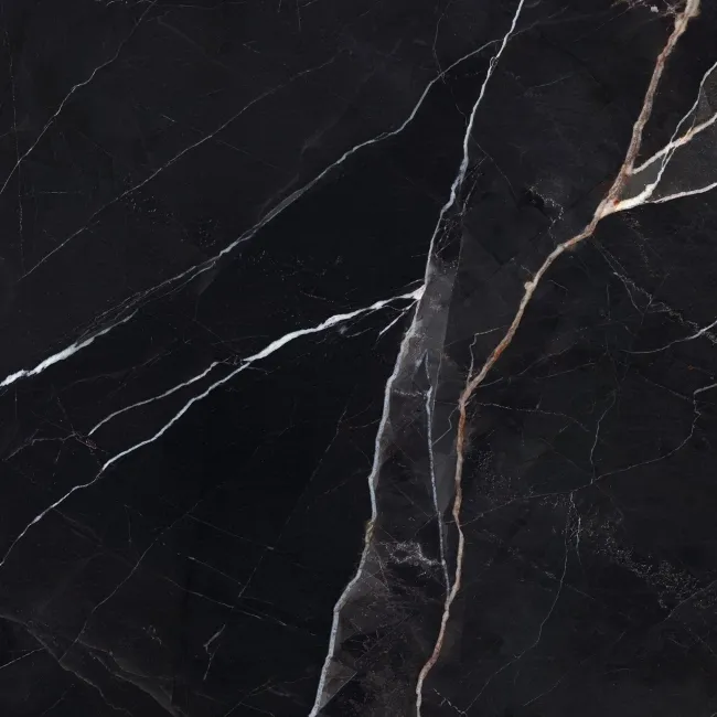 Sublime Black Marble Effect Matt Porcelain Tiles 100x100cm