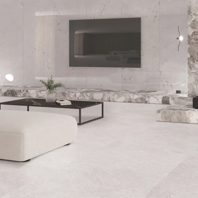 Piemonte Cloud Stone Effect Structured Matt Porcelain Tile 100x100cm