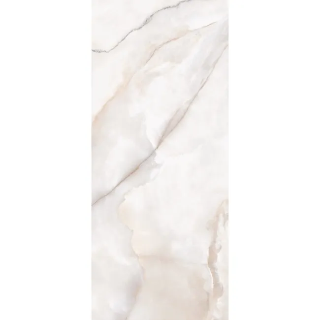 Daphne White Onyx Marble Effect Large Polished Porcelain Slab 280x120cm