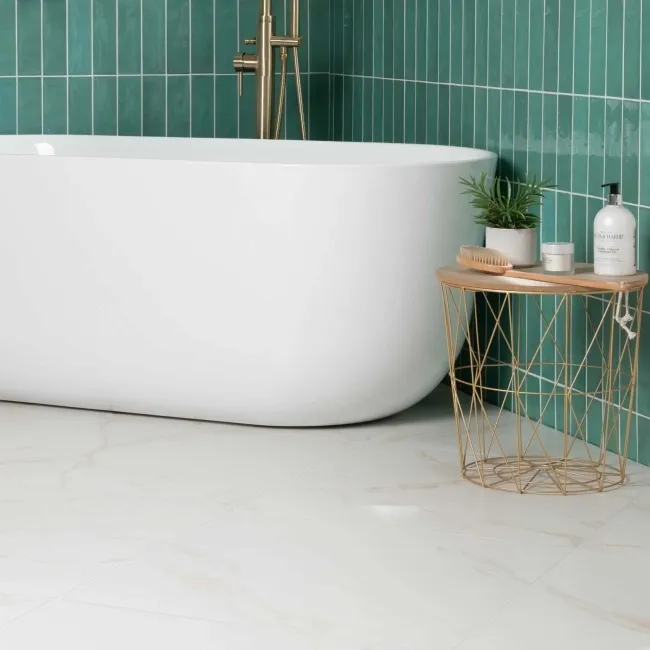 Carrara Gold Matt Marble Effect Porcelain Tile 60.5x60.5cm