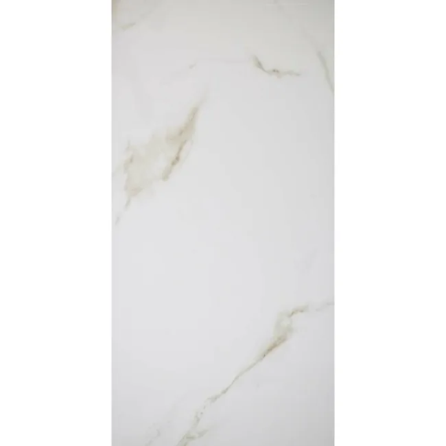 Carrara Gold Gloss Marble Effect Vitrified Ceramic Tile 60x30cm