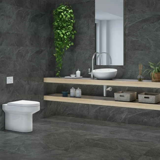 Colorado Anthracite Slate Effect Anti Slip Porcelain Tile 75x37cm