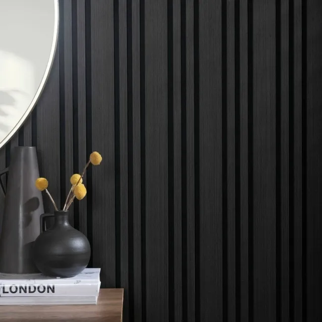 Trepanel Design® Noir Black Multi-Width Acoustic Wood Wall Panels