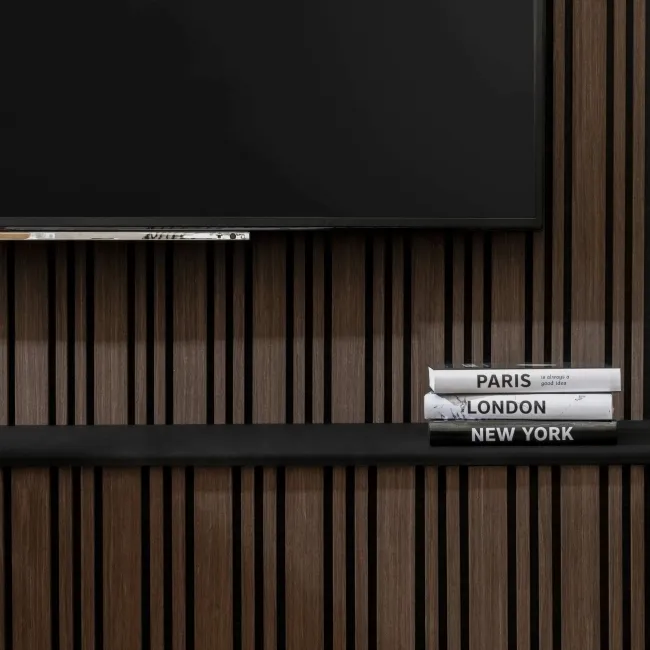 Trepanel Design® Walnut Brown Multi-Width Acoustic Wood Wall Panels