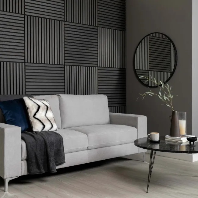 Trepanel® Noir Black Square Acoustic Wood Wall Panels