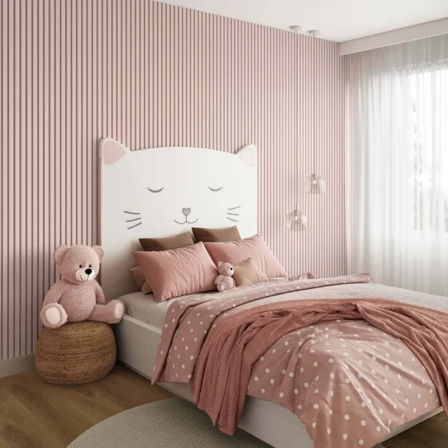 Trepanel Design® Pastel Pink on White Felt Acoustic Wall Panels
