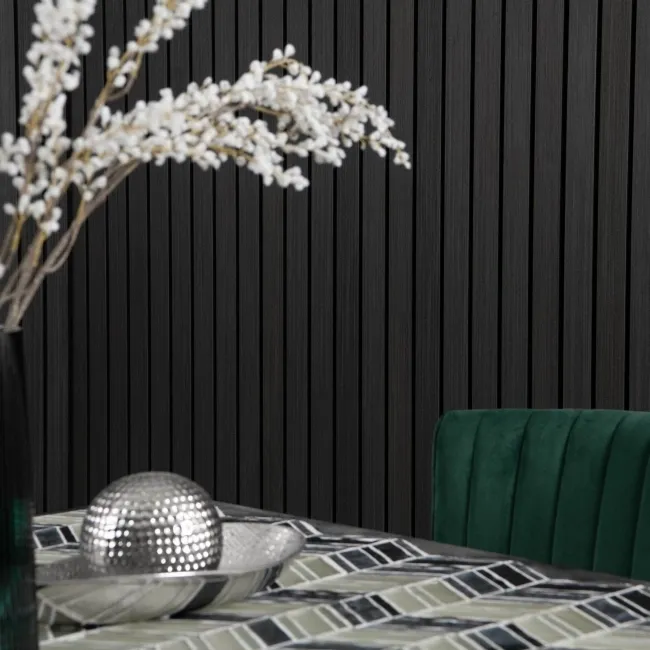Trepanel® Noir Black Wide Slat Acoustic Wood Wall Panels