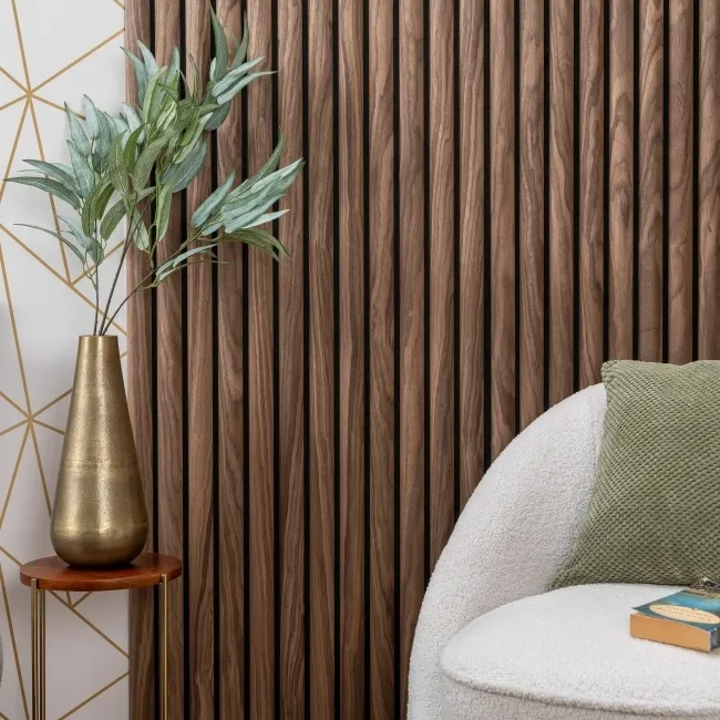 Trepanel Design® Autumn Brown Curve Acoustic Wood Wall Panels