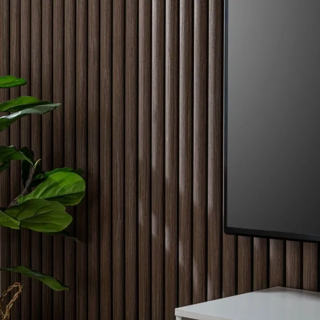 Trepanel Design® Walnut Brown Curve Acoustic Wood Wall Panels