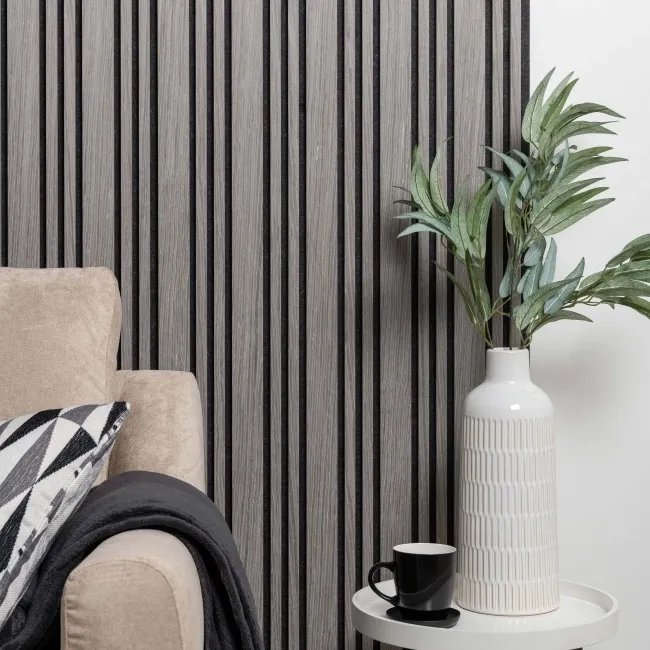 Trepanel Design® Silver on Dark Grey Felt Multi-Width Acoustic Wall Panels