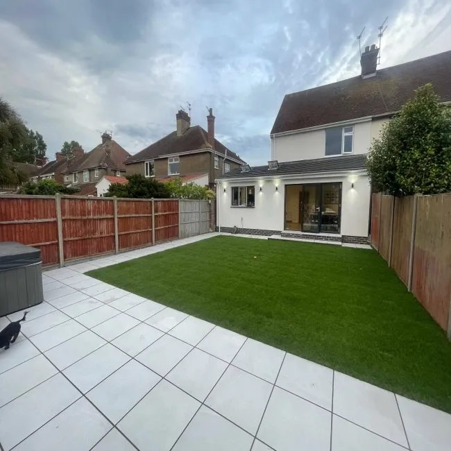 Bellevue White Stone Effect Matt Porcelain Outdoor Paving Tile 59.2x59.2cm