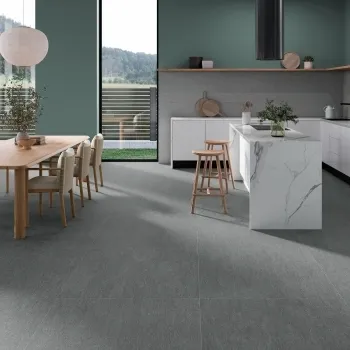 Dama Graphite Stone Effect Large Matt Porcelain Tile 99.5x99.5cm